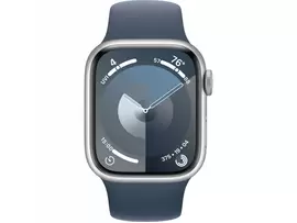 Apple Watch Series 9 41mm Silver Aluminium Case With Storm Blue Sports Band